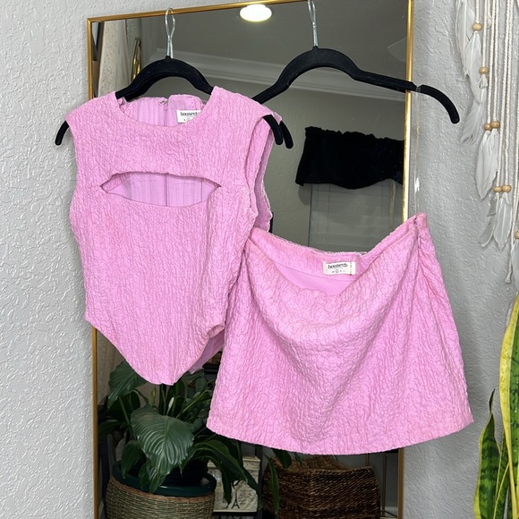 House of CB Paola & Angel Pink Cut Out Corset Mini Skirt Set NWOT - Picture 7 of 9